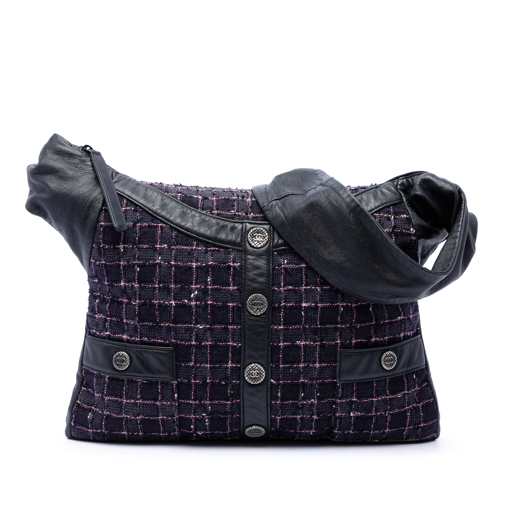 Pre-Loved Chanel Medium Tweed and Lambskin Girl Bag
